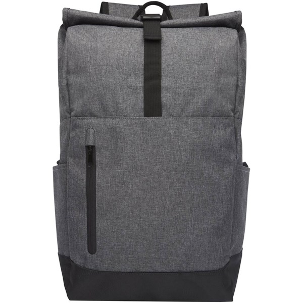 Obrázky: polyesterový rolovací ruksak na notebook, šedý, Obrázok 4